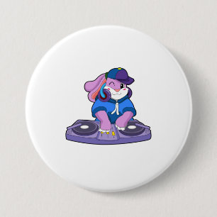 Bunny as Musician with Mixer 3 Inch Round Button