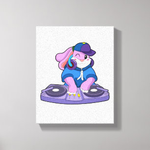 Bunny as Musician with Mixer Canvas Print