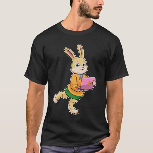 Bunny as Secretary with Laptop T-Shirt (Front)