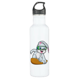 Bunny as Snowboarder with Snowboard 710 Ml Water Bottle