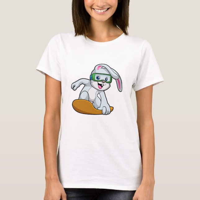 Bunny as Snowboarder with Snowboard T-Shirt (Front)