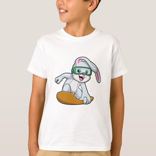 Bunny as Snowboarder with Snowboard T-Shirt (Front)