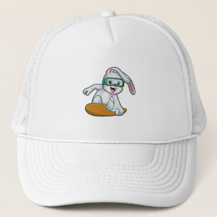 Bunny as Snowboarder with Snowboard Trucker Hat