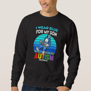 Bunny Astronaut Costume Autism I Wear Blue For My Sweatshirt
