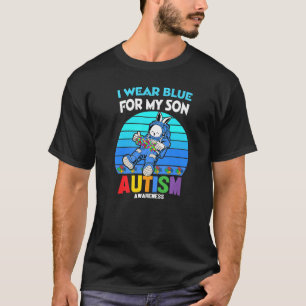 Bunny Astronaut Costume Autism I Wear Blue For My T-Shirt