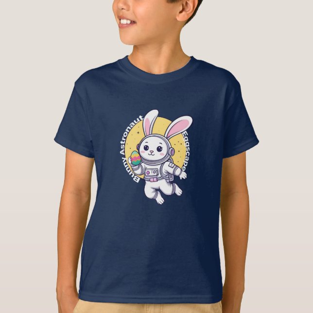 Bunny Astronaut Easter T-Shirt - Cute Space        (Front)