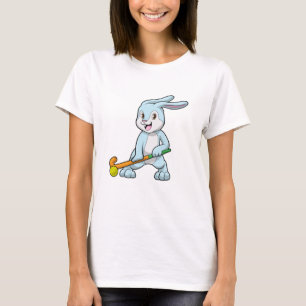 Bunny at Field hockey with Hockey stick T-Shirt