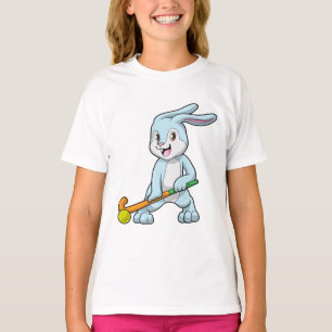 Bunny at Field hockey with Hockey stick T-Shirt