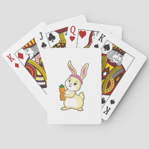 Bunny at Fitness with Drinking bottle Playing Cards