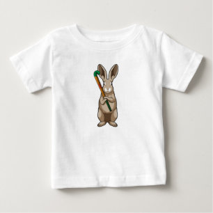Bunny at Hockey with Hockey stick Baby T-Shirt
