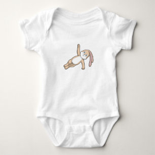 Bunny at Yoga Stretching Baby Bodysuit