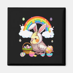 Bunny Atiel Easter Hunting Eggs Basket Colourful R Magnet