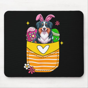 Bunny Australian Shepherd Easter Chocolate Eggs In Mouse Pad
