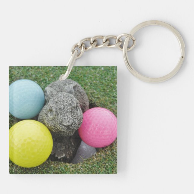 Bunny avec balles de golf colorées (Dos)