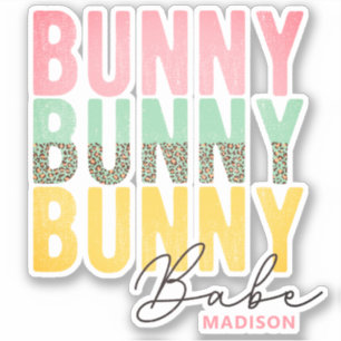 Bunny Babe Cute Modern Girly Easter Personalized