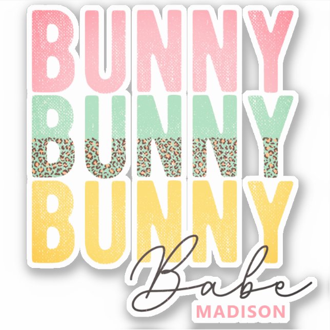 Bunny Babe Cute Modern Girly Easter Personalized (Front)