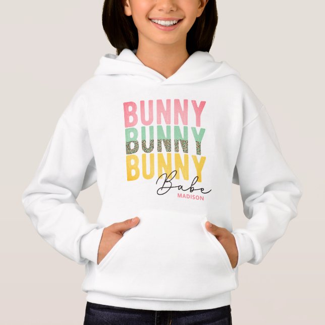 Bunny Babe Cute Modern Girly Easter Personalized (Front)