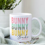 Bunny Babe Cute Modern Girly Easter Personalized Coffee Mug<br><div class="desc">Bunny Babe Cute Modern Girly Easter Personalized Coffee Mugs features the modern text "Bunny Bunny Bunny Babe" in pink,  turquoise and yellow typography and personalized with your name by editing the text in the text box provided. Designed by ©Evco Holidays www.zazzle.com/store/evcoholidays</div>