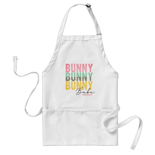 Bunny Babe Cute Modern Girly Easter Personalized Standard Apron (Front)