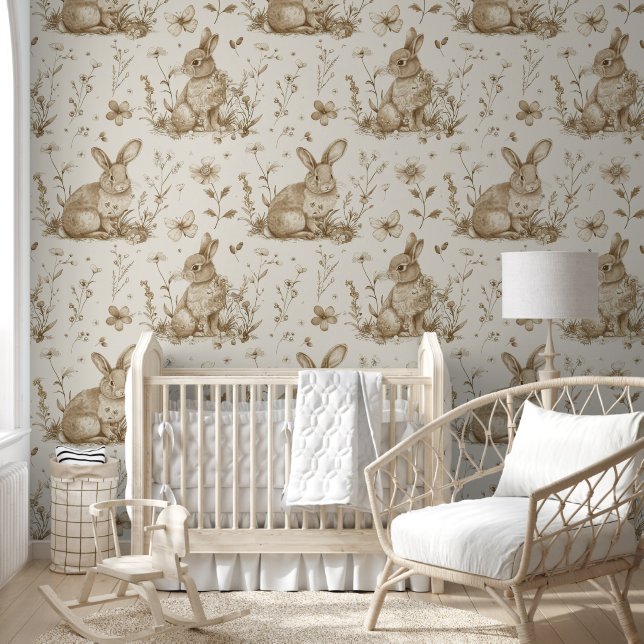 Bunny Baby Nursery  Wallpaper (Kids)