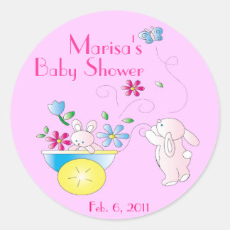 Bunny Baby Personalized Baby Shower Stickers