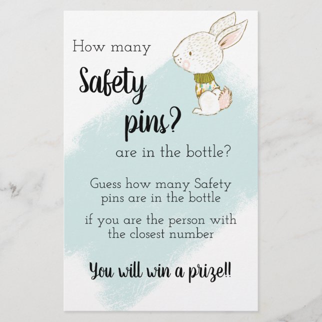 Bunny Baby Shower Game Flyer (Front)