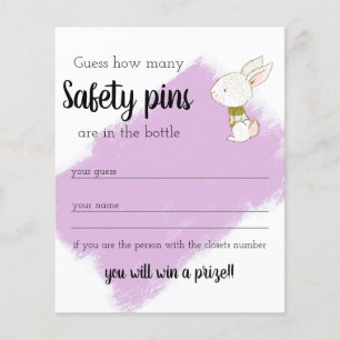 Bunny Baby Shower Game - Safety pins Flyer