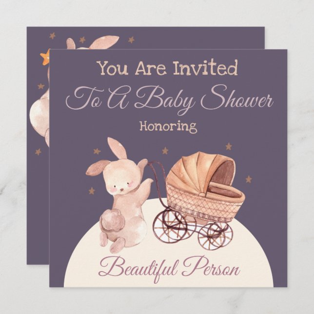 Bunny Baby Shower Invitation (Front/Back)