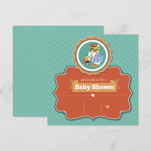Bunny Baby Shower Invitation (Front/Back)