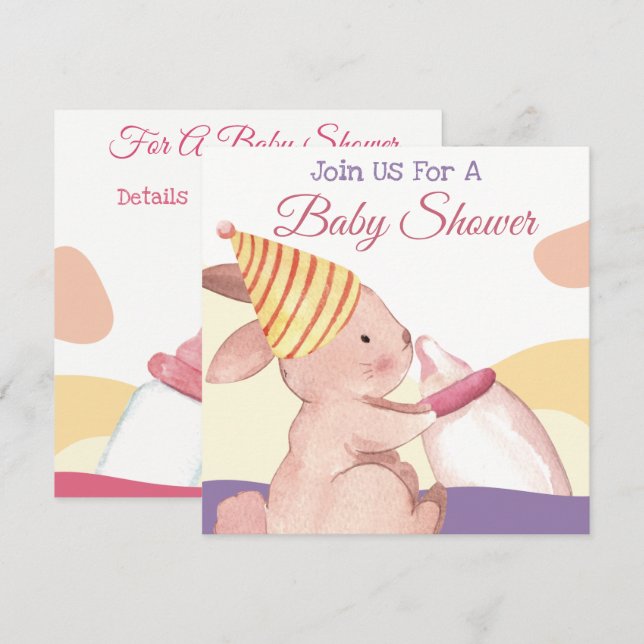 Bunny Baby Shower Invitation (Front/Back)