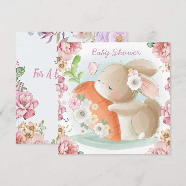 Bunny Baby Shower Invitation (Front/Back)