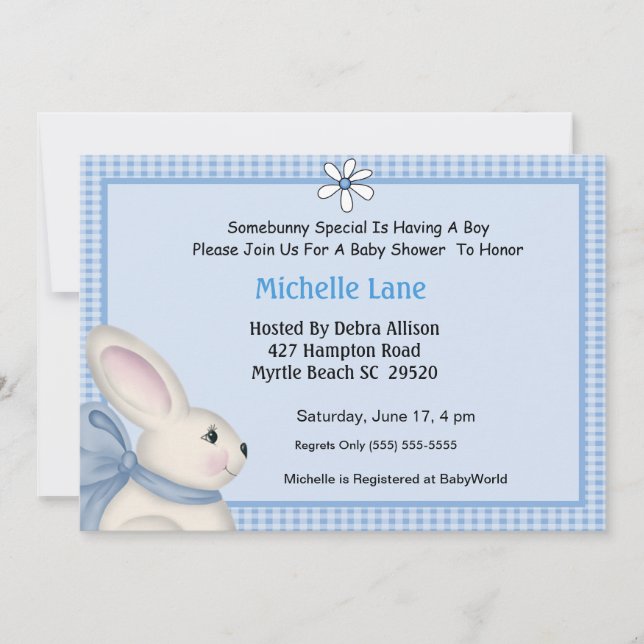 Bunny Baby Shower Invitation (Front)