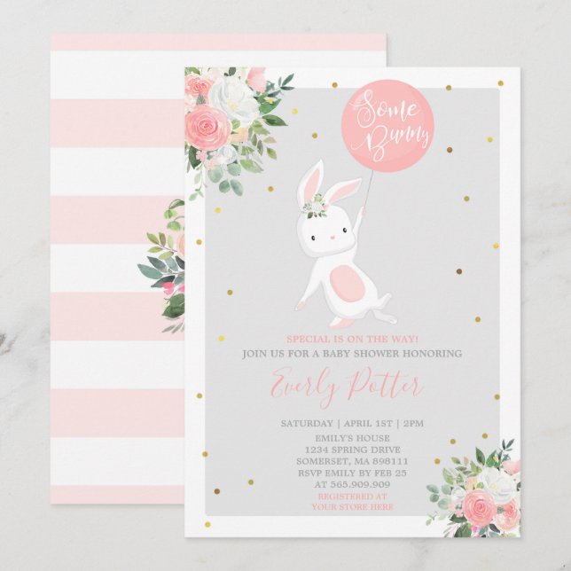 Bunny Baby Shower Invitation Some Bunny Special (Front/Back)