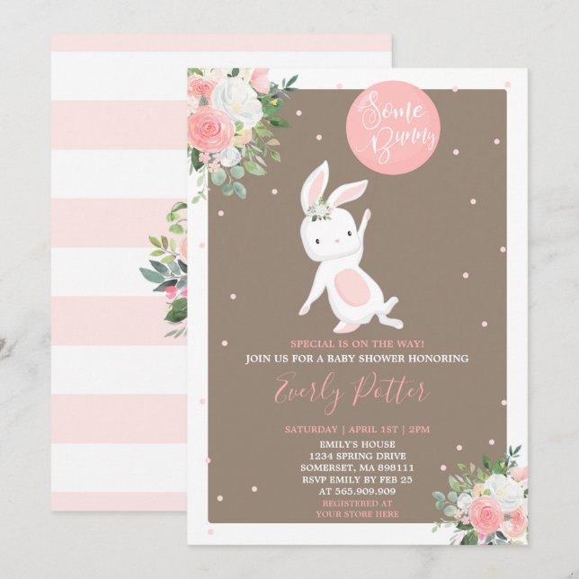 Bunny Baby Shower Invitation Some Bunny Special (Front/Back)