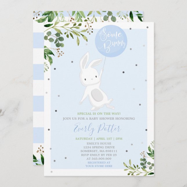 Bunny Baby Shower Invitation Some Bunny Special (Front/Back)