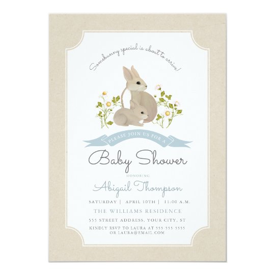 Bunny Baby Shower Invite