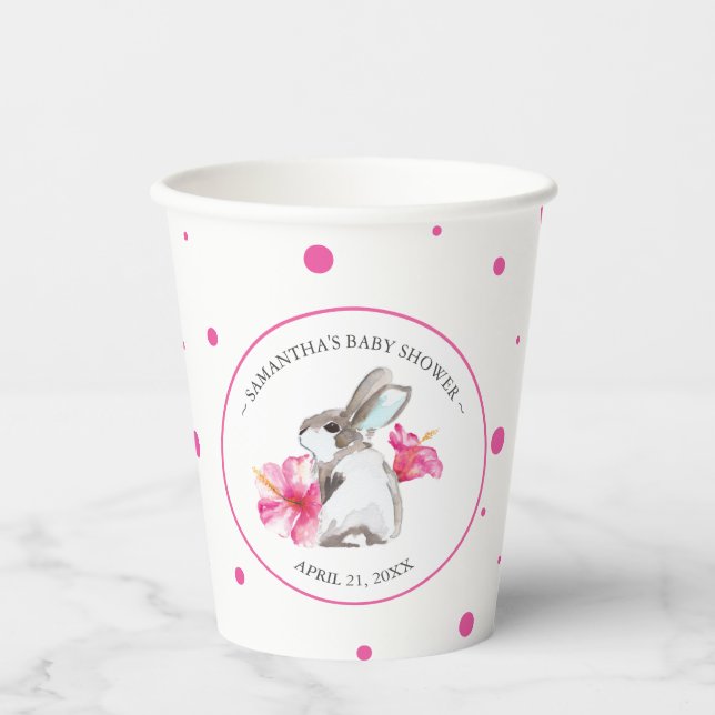 Bunny Baby Shower Paper Cups Template (Front)