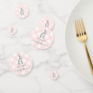 Bunny Baby shower rose En vichy table Confetti