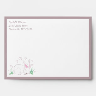 Bunny Baby Shower Spring Pink Girl Envelope