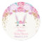 Bunny baby shower stickers, pink and gold