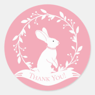 Bunny Baby Shower Thank You Favour Sticker