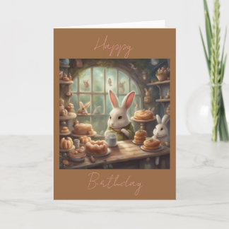 Bunny Bakery Happy Birthday Card