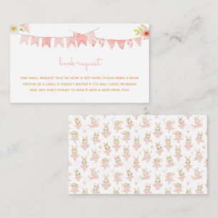 Bunny Ballerina Baby Shower Book Request Enclosure Card