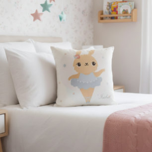 Bunny ballerina pillow, bunny ballerina cushion,  throw pillow