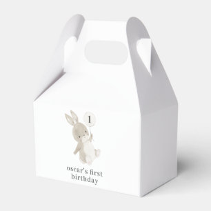 Bunny Balloon 1st Birthday Favor Box
