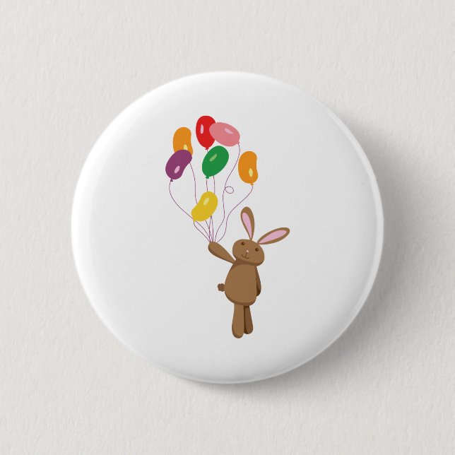 Bunny Balloons 2 Inch Round Button (Front)