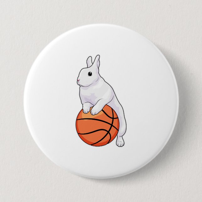 Bunny Basketball player Basketball 3 Inch Round Button (Front)