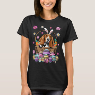 Bunny Basset Hound Dog Happy Easter Day Lover Egg  T-Shirt