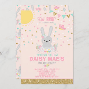 Bunny Birthday Invitation Some Bunny Birthday