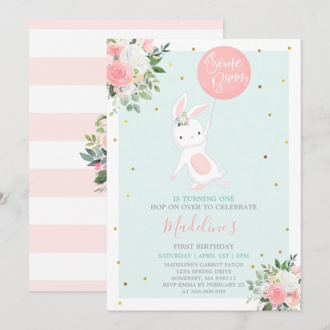 Bunny Birthday Invitation Some Bunny Birthday (Front/Back)